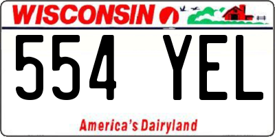 WI license plate 554YEL
