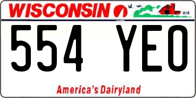 WI license plate 554YEO