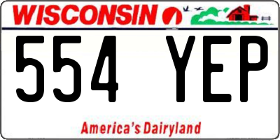 WI license plate 554YEP