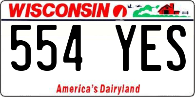 WI license plate 554YES