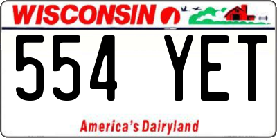 WI license plate 554YET