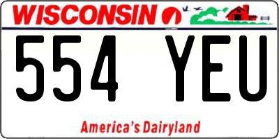 WI license plate 554YEU