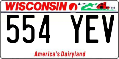 WI license plate 554YEV