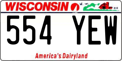 WI license plate 554YEW