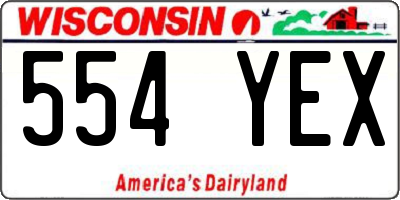 WI license plate 554YEX