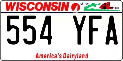 WI license plate 554YFA
