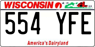 WI license plate 554YFE