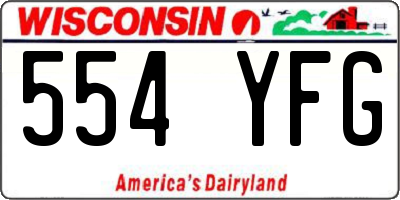 WI license plate 554YFG