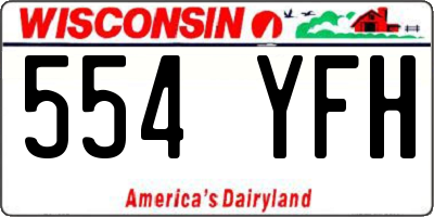 WI license plate 554YFH