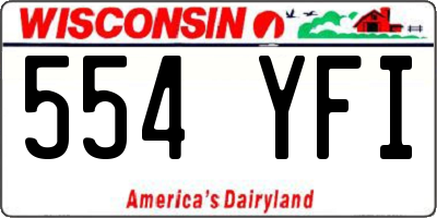 WI license plate 554YFI
