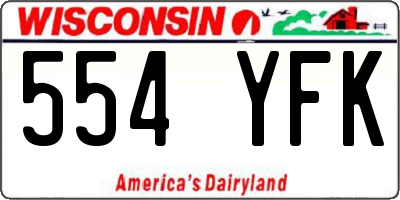 WI license plate 554YFK