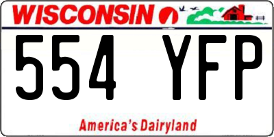 WI license plate 554YFP