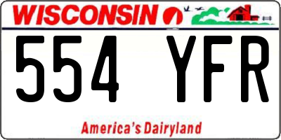 WI license plate 554YFR