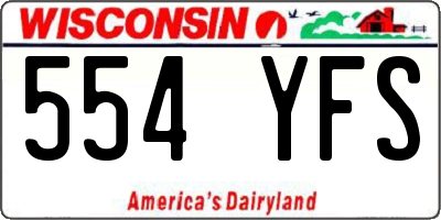 WI license plate 554YFS