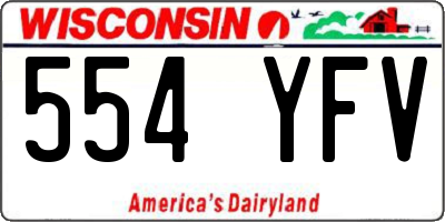 WI license plate 554YFV