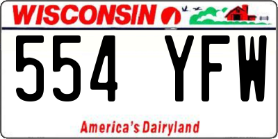 WI license plate 554YFW