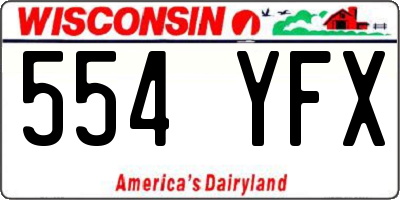WI license plate 554YFX