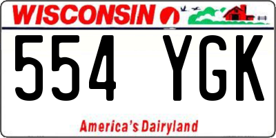 WI license plate 554YGK
