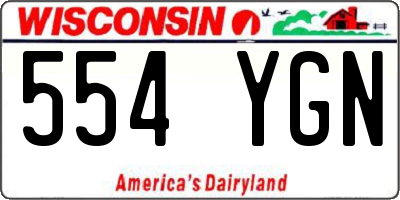 WI license plate 554YGN