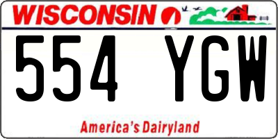 WI license plate 554YGW