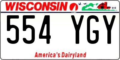WI license plate 554YGY