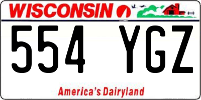 WI license plate 554YGZ