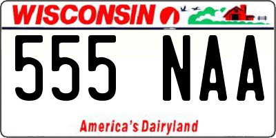 WI license plate 555NAA