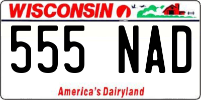 WI license plate 555NAD