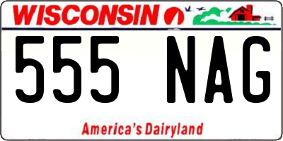 WI license plate 555NAG