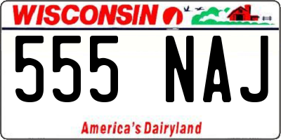 WI license plate 555NAJ