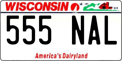 WI license plate 555NAL