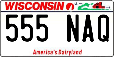 WI license plate 555NAQ