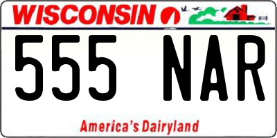 WI license plate 555NAR