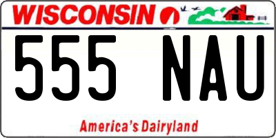 WI license plate 555NAU
