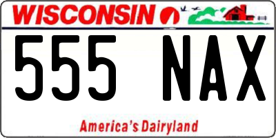 WI license plate 555NAX