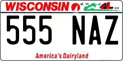 WI license plate 555NAZ