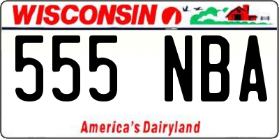 WI license plate 555NBA