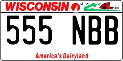 WI license plate 555NBB