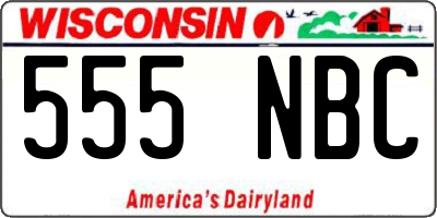 WI license plate 555NBC