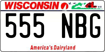WI license plate 555NBG