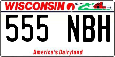 WI license plate 555NBH