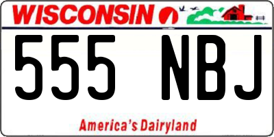 WI license plate 555NBJ