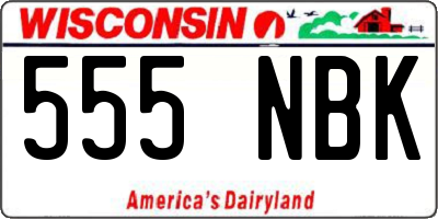 WI license plate 555NBK