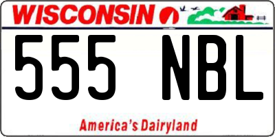 WI license plate 555NBL