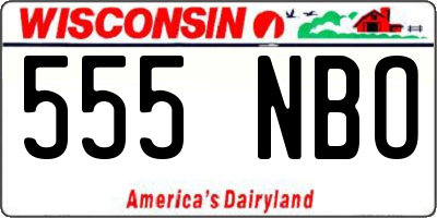 WI license plate 555NBO