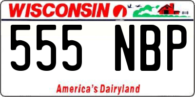 WI license plate 555NBP