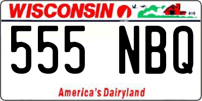 WI license plate 555NBQ