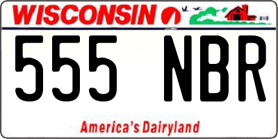 WI license plate 555NBR