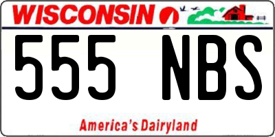 WI license plate 555NBS