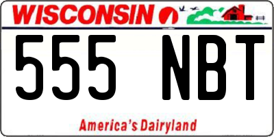WI license plate 555NBT